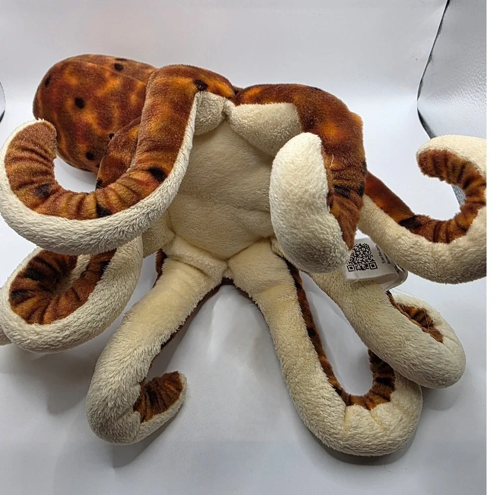 Wild Republic Octopus Plush Brown Orange Spotted Realistic 8x12